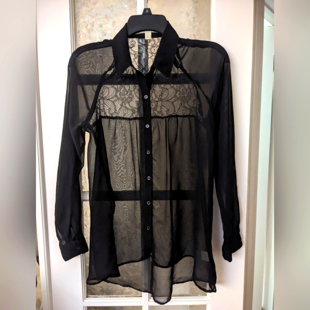 Sheer and Lace button down